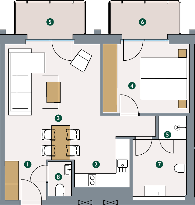 Pôdorys – Apartmán 3.11