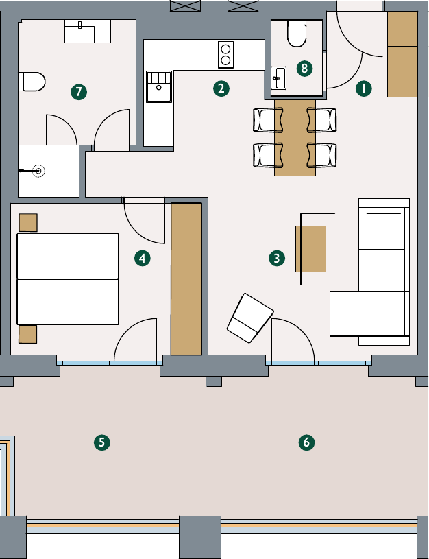 Pôdorys – Apartmán 3.24