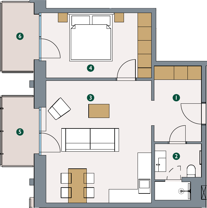 Pôdorys – Apartmán 3.6