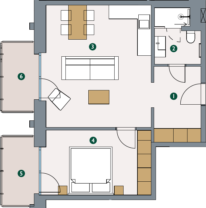 Floor plan – Suite 3.8