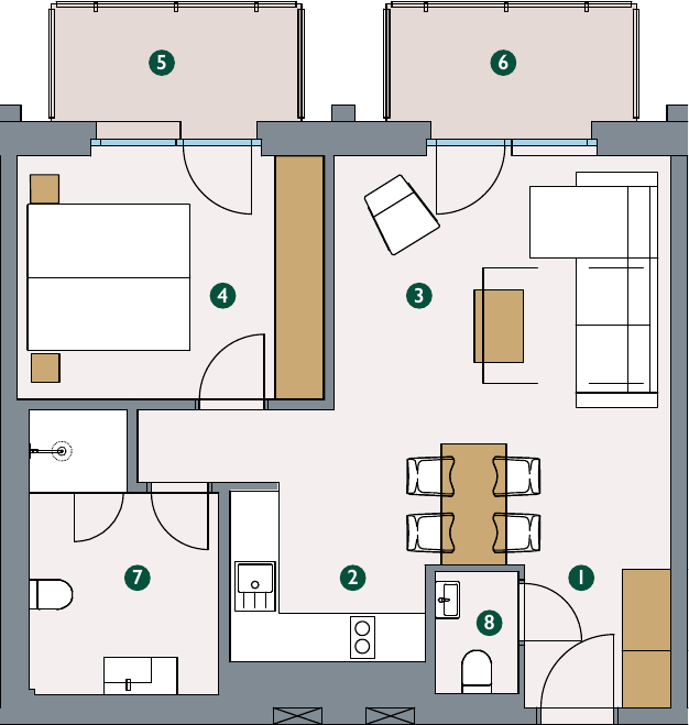 Pôdorys – Apartmán 4.21