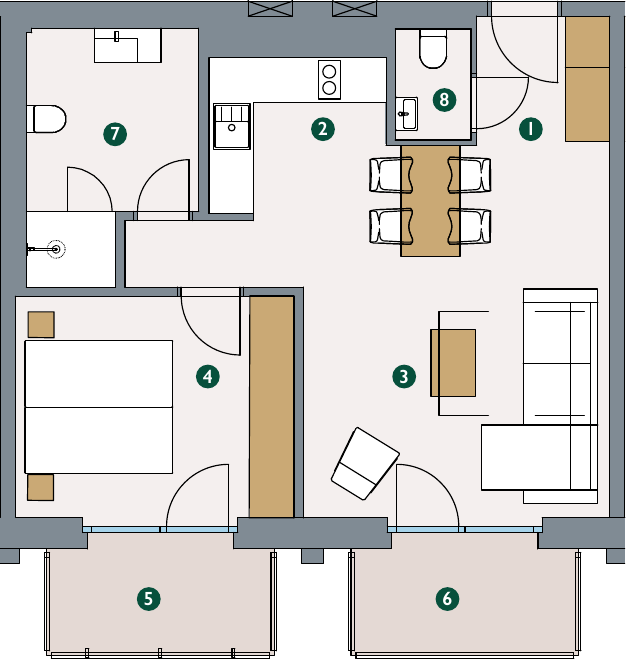 Pôdorys – Apartmán 4.24