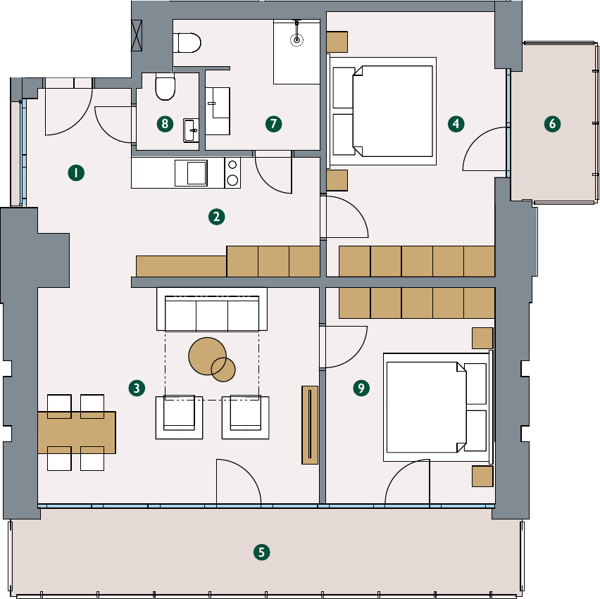 Pôdorys – Apartmán 4.28