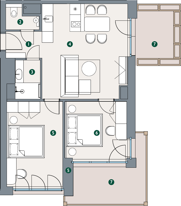 Pôdorys – Apartmán A2.02