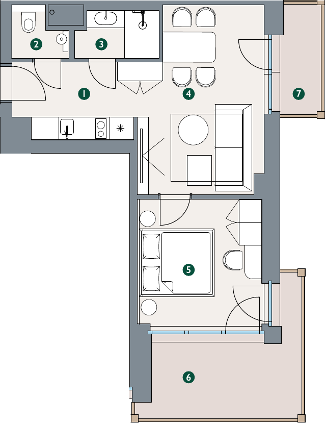 Pôdorys – Apartmán A3.03