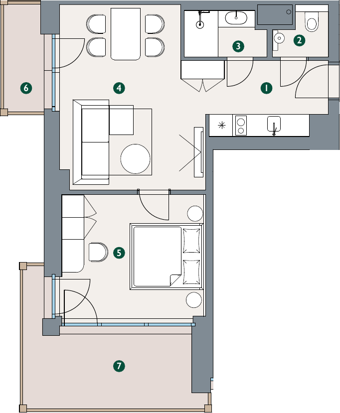 Floor plan – Suite A4.04